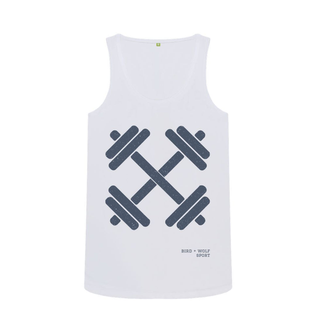 White Dumbbells Fitted Vest