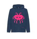 Navy Blue Space Invader Cosy Kids Hoodie