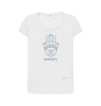 White Namaste Scoop Neck T Shirt