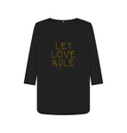 Black Let Love Rule 3\/4 Length Sleeve T  Shirt