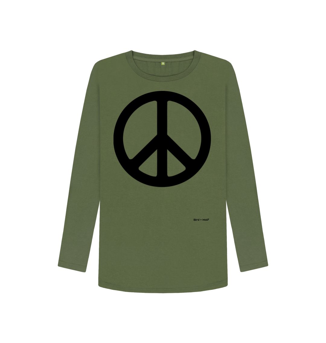 Khaki Peace Long Sleeve T Shirt