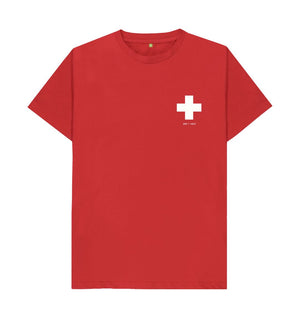 Red Small White Cross Classic Tee