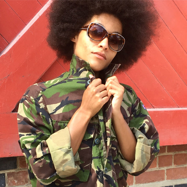 Om Bird + Wolf Green Camo Jacket Customised Camouflage