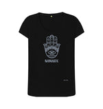 Black Namaste Scoop Neck T Shirt