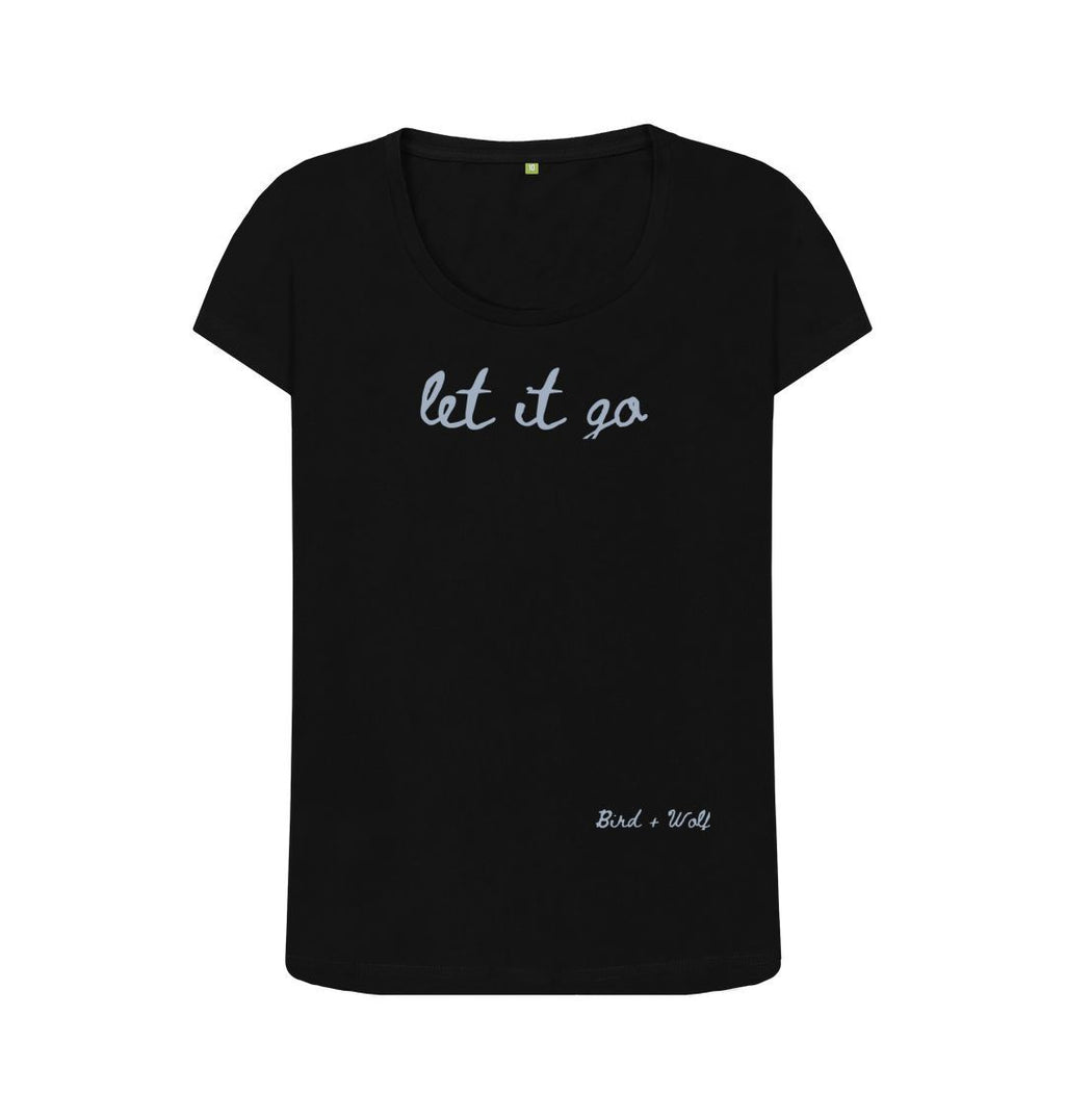 Black Let It Go Scoop T Shirt