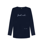 Navy Blue Just Nah Long Sleeve T Shirt