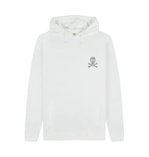 White Small Skull + Crossbones Chunky Hoodie