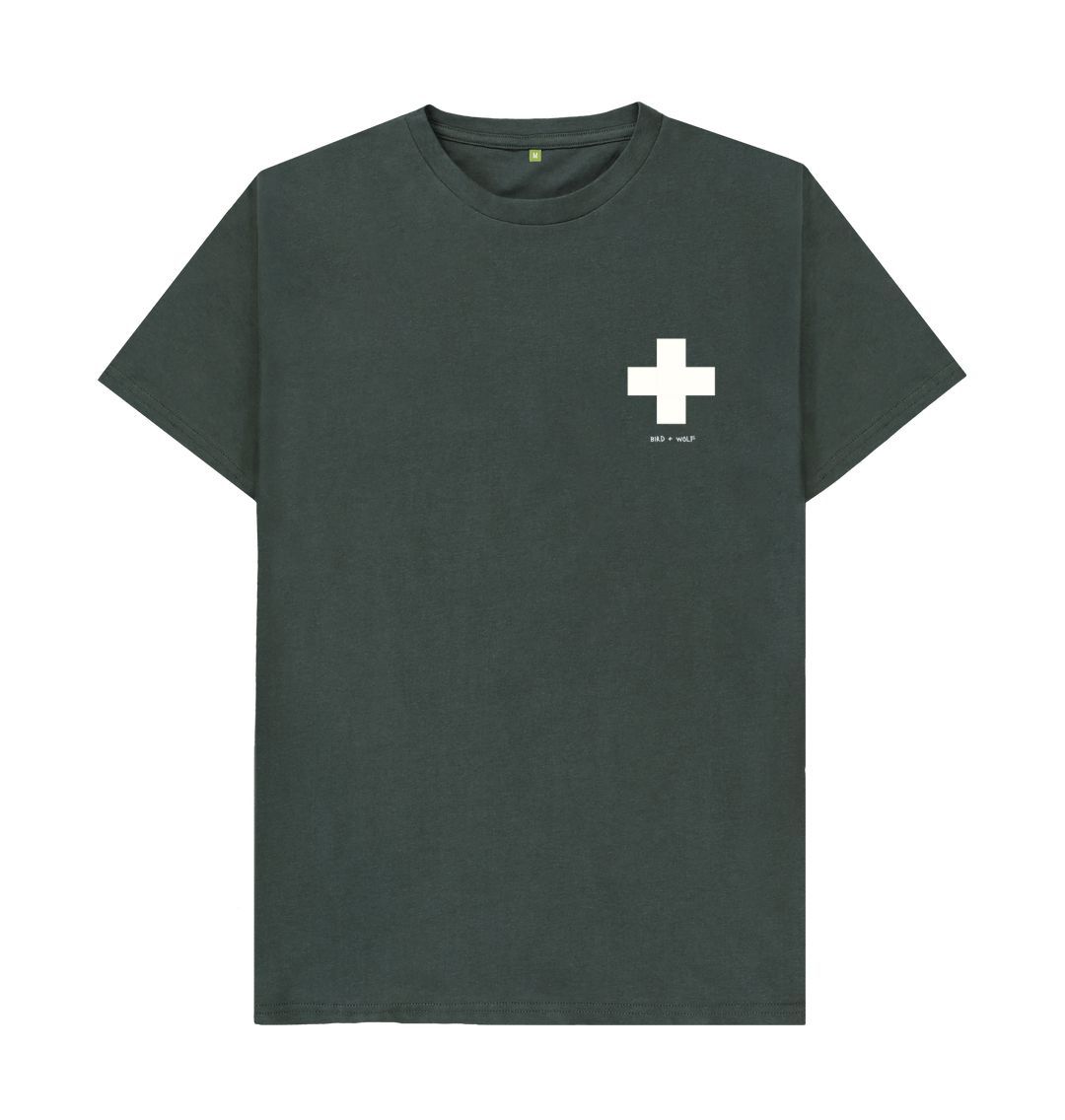 Dark Grey Small White Cross Classic Tee