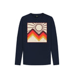 Navy Blue Sunburst Long Sleeve Kids Tee