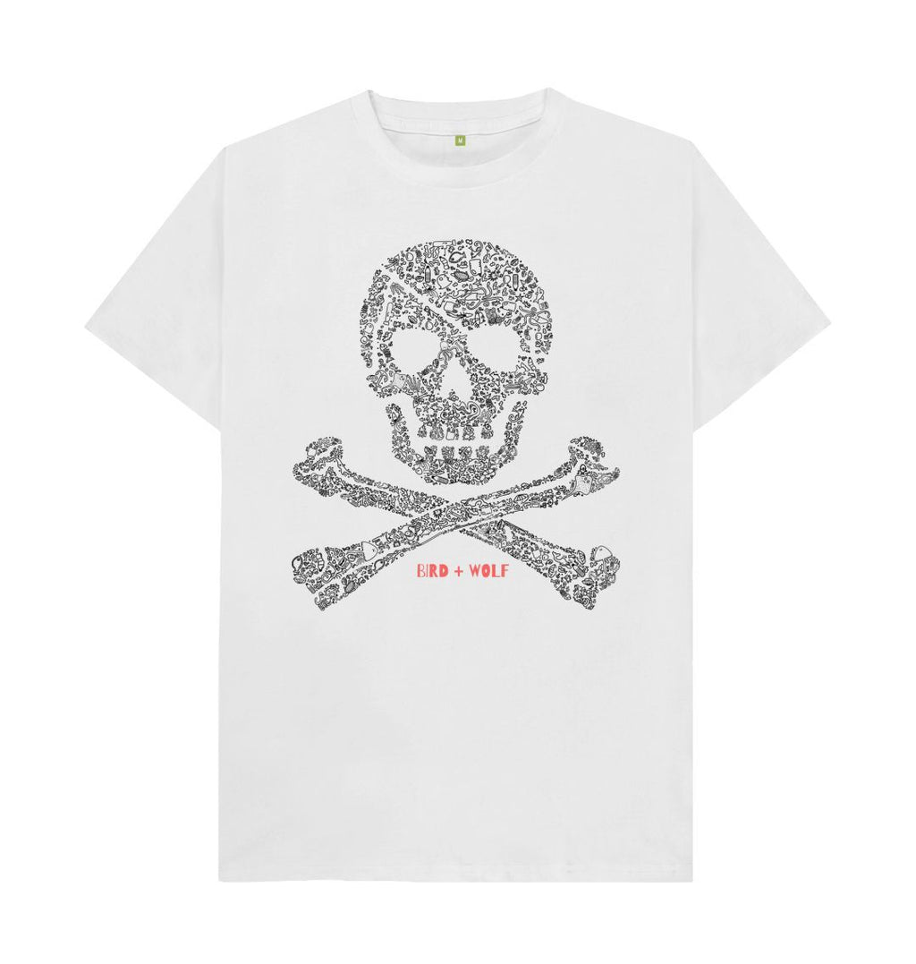 White Skull + Crossbones Classic Tee