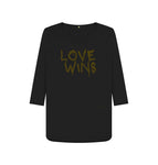 Black Love Wins 3\\\/4 Length Sleeve T Shirt