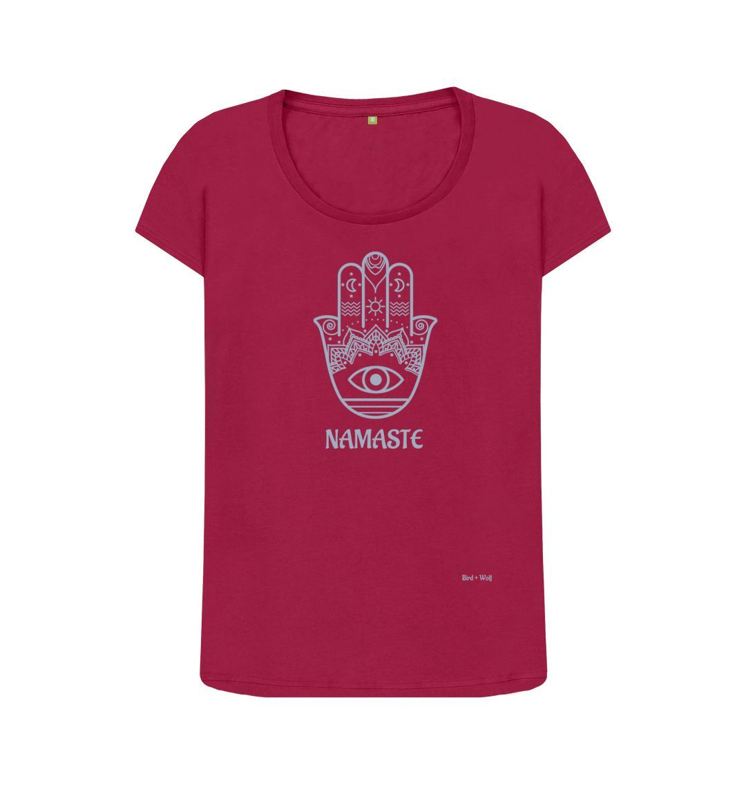 Cherry Namaste Scoop Neck T Shirt