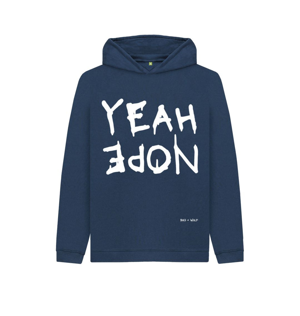 Navy Blue Yeah Nope Kids Cosy Hoodie