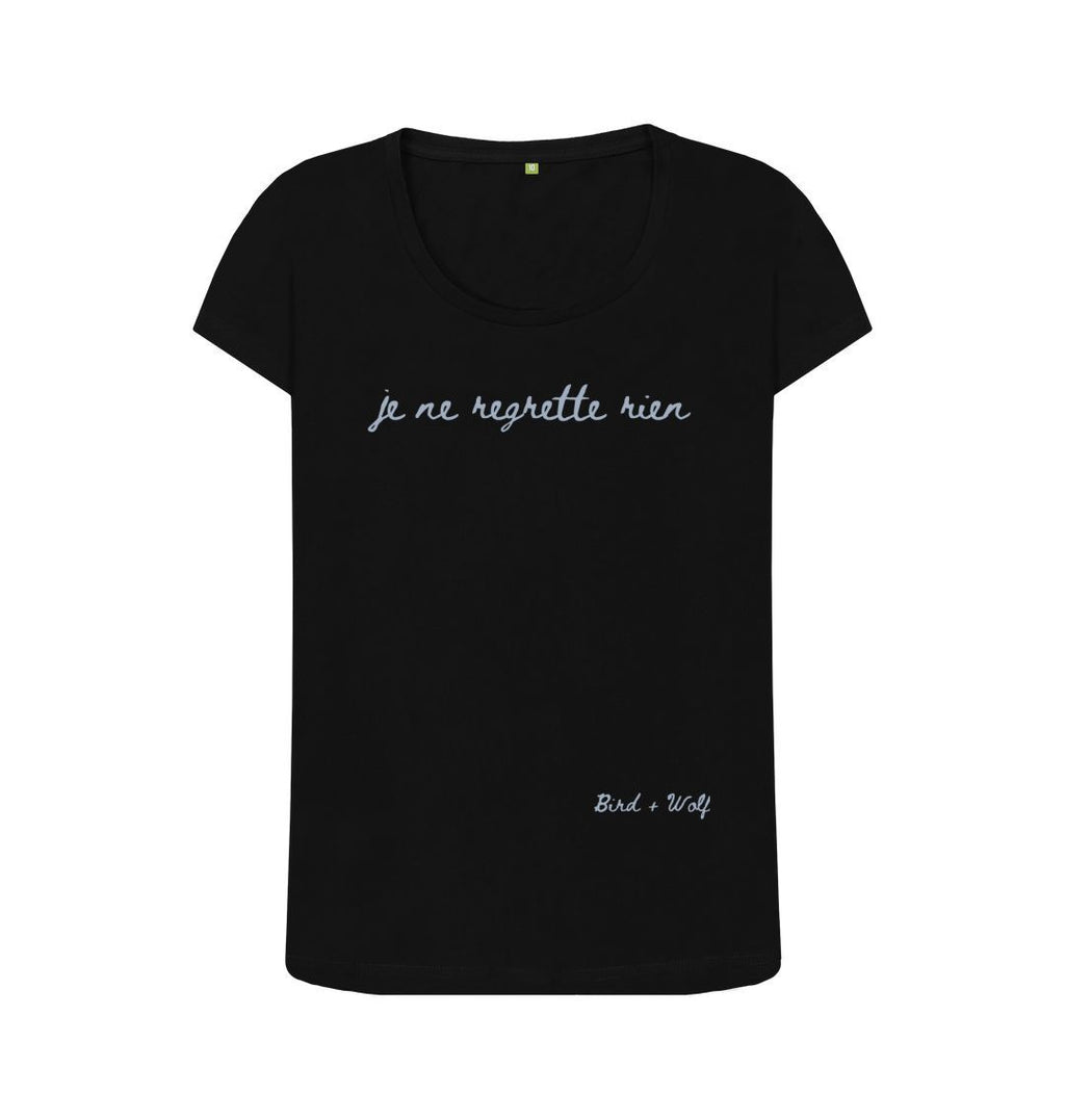 Black Je Ne Regrette Rien Scoop T Shirt