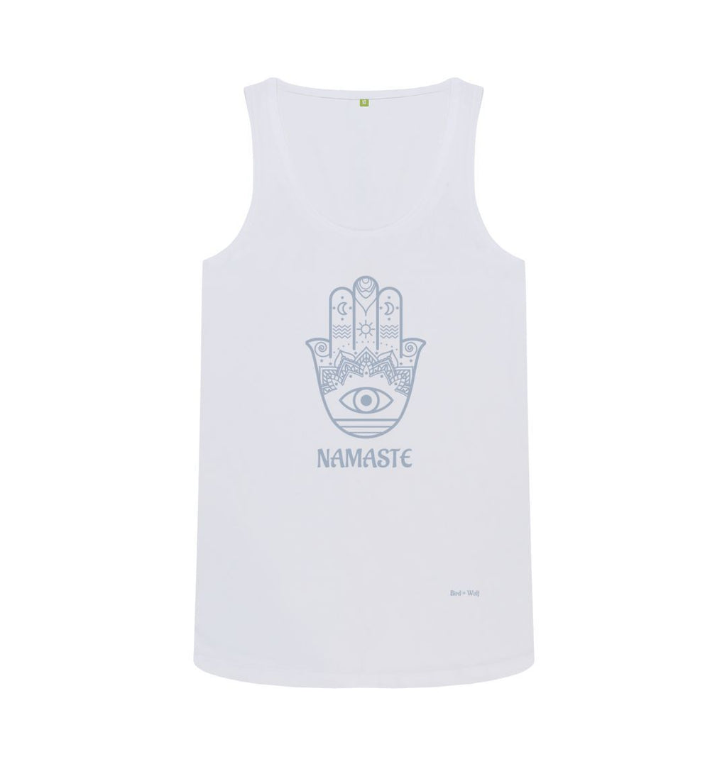 White Namaste Sleeveless Top