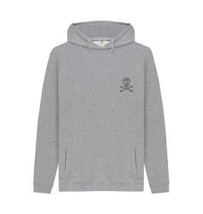 Light Heather Small Skull + Crossbones Chunky Hoodie